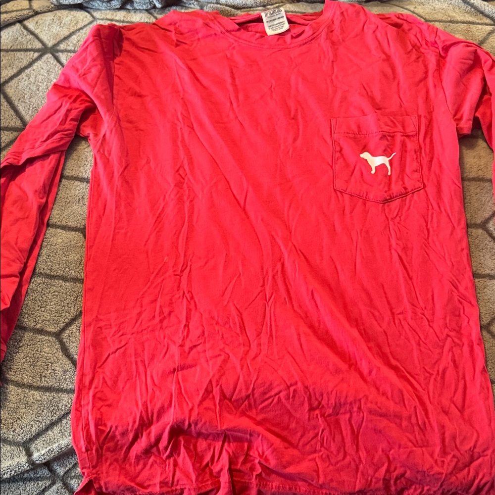 Pink Xs Long Sleeve Shirt with Dog Logo